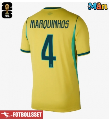 Brasilien Marquinhos #4 Hemmatröja VM 2026 Kortärmad